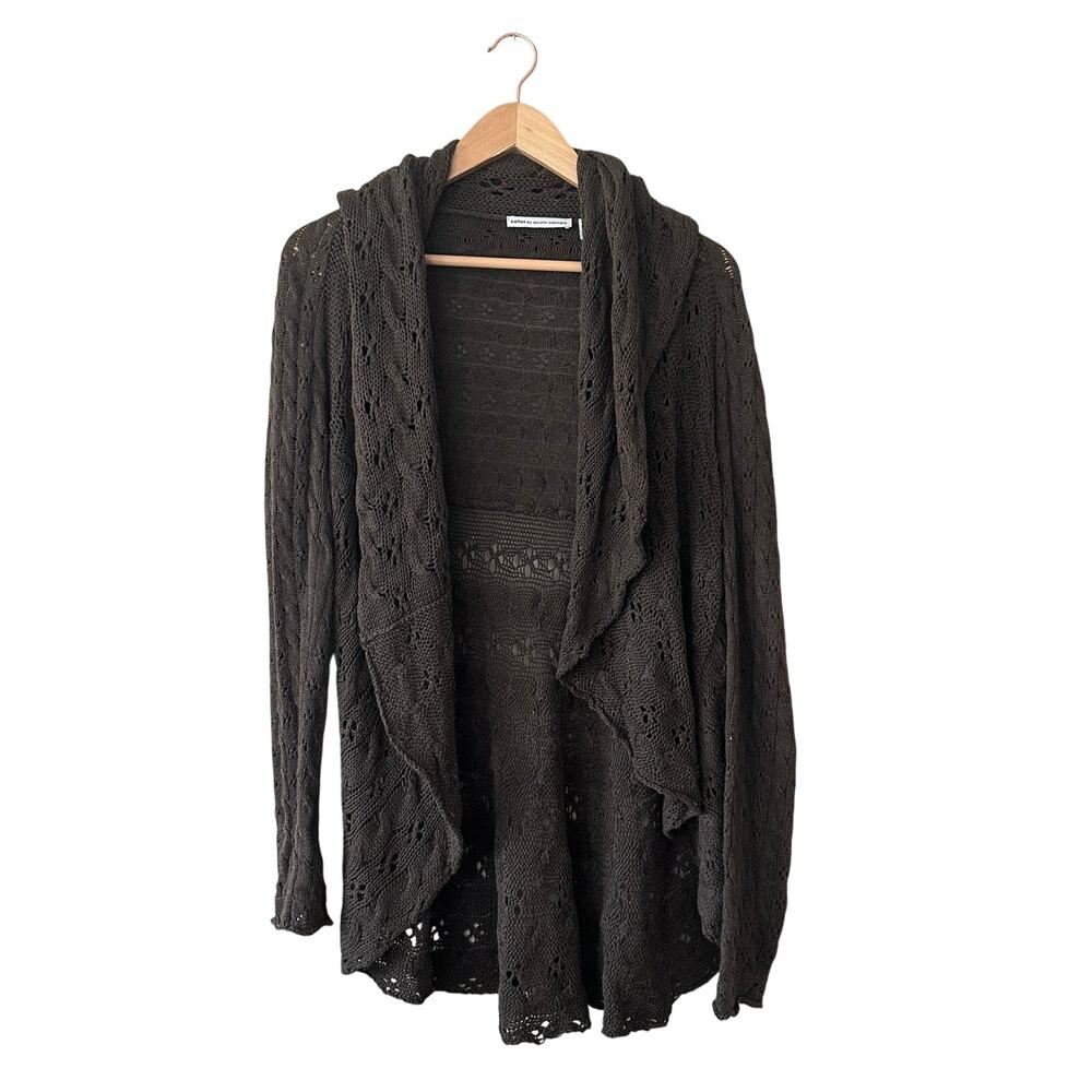Cotton by Autumn Cashmere Brown Knit Cardigan Size Small